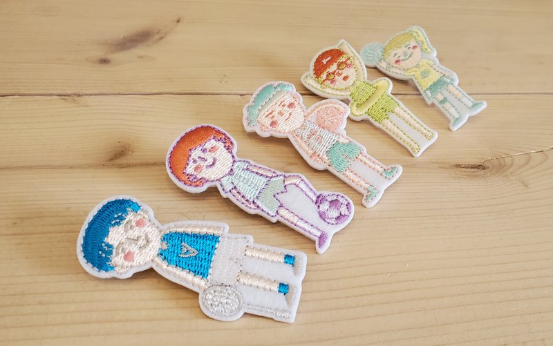 每日都運動, 面目可愛。/ 刺繡別針 - 徽章/別針 - 繡線 多色