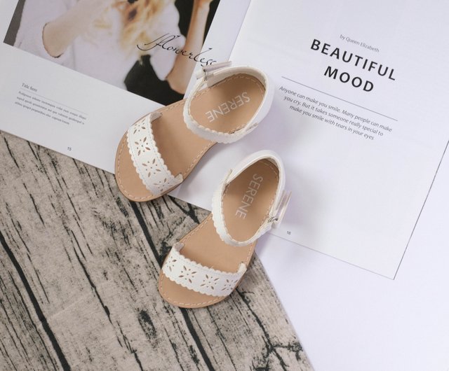 Fancy white online sandals