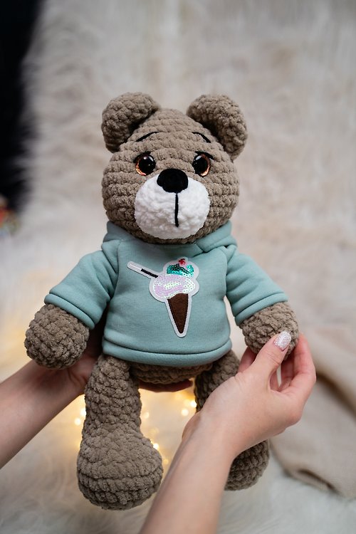 Miraculum tabernam Crochet Teddy Bear Kids Toy / Handmade Stuffed Plush Bear Baby Toy Gift
