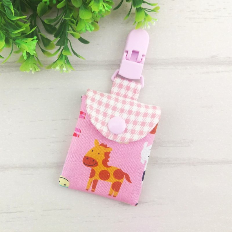 Pink pony. Ping Fu bag / lucky bag / key ring (can increase 40 embroidered name) (Baby Year of the Horse) - ผ้ากันเปื้อน - ผ้าฝ้าย/ผ้าลินิน สึชมพู