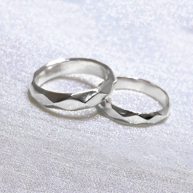 金工課程【多角菱格銀戒】手作對戒/文化幣/外語教學可/1人可 - 金工/銀器 - 純銀 