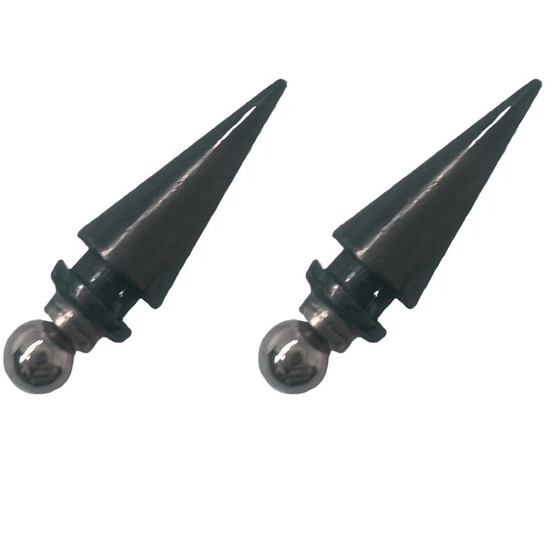 Set of 2 without holes 2pc metal spike cones CARTILAGE PIERCING  fake piercing - ต่างหู - โลหะ สีเงิน