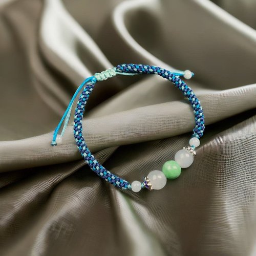 瓔珞珠寶盒 E.L.Jewelry Box 多色翡翠珠編織手鍊 | 天然緬甸玉翡翠A貨