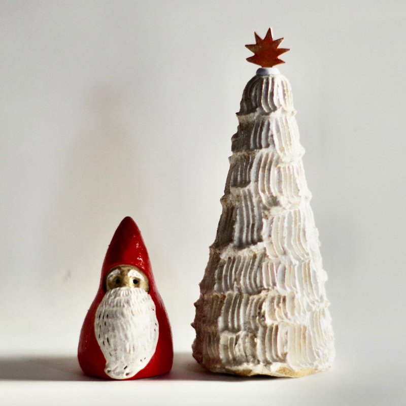 聖誕樹和聖誕老人 - 擺飾/家飾品 - 其他材質 白色