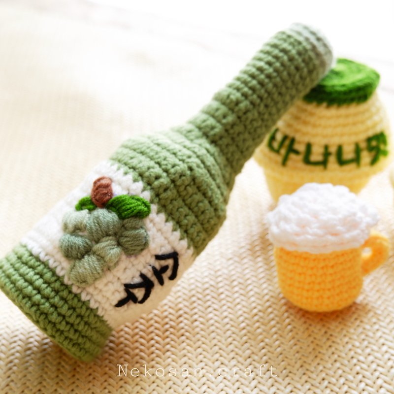 Korean cuisine cat grass toy soju, banana milk cat toy - ของเล่นสัตว์ - ผ้าฝ้าย/ผ้าลินิน 