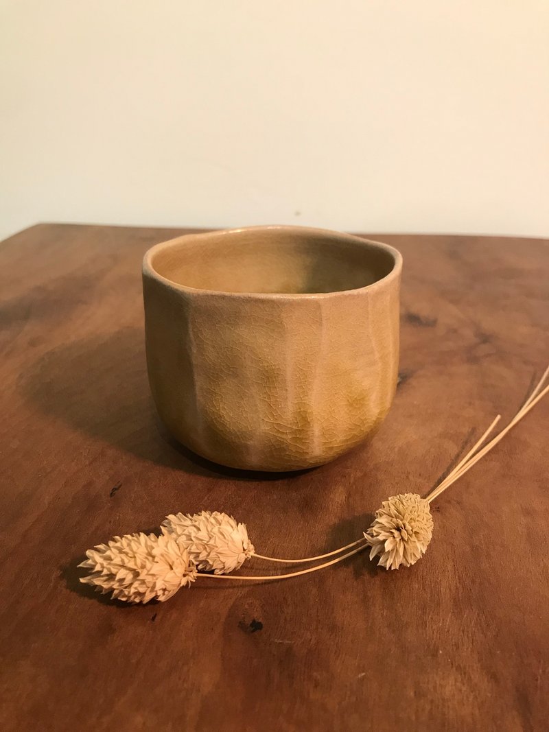 黃瀨戶削切茶碗 - 茶壺/茶杯/茶具 - 陶 黃色
