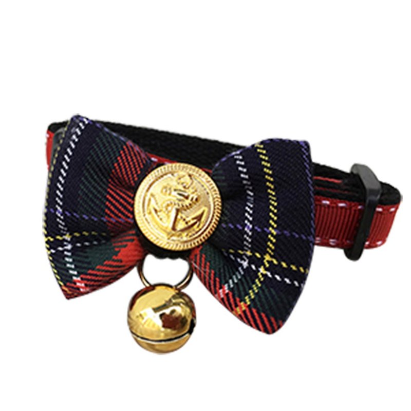 Pet collar dog fast shipping bow tie Scottish pattern England SL bow collar collar - Collars & Leashes - Cotton & Hemp 