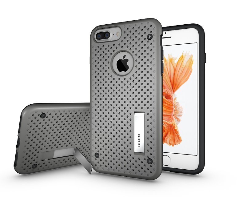 OVERDIGI iPhone7Plus 5.5 "Combo vertical double-encapsulated silver shell DROP - อื่นๆ - พลาสติก สีเทา