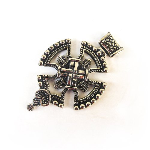 Gogodzy large Canterbury Cross necklace pendant,Big Neusilber cross necklace pendant