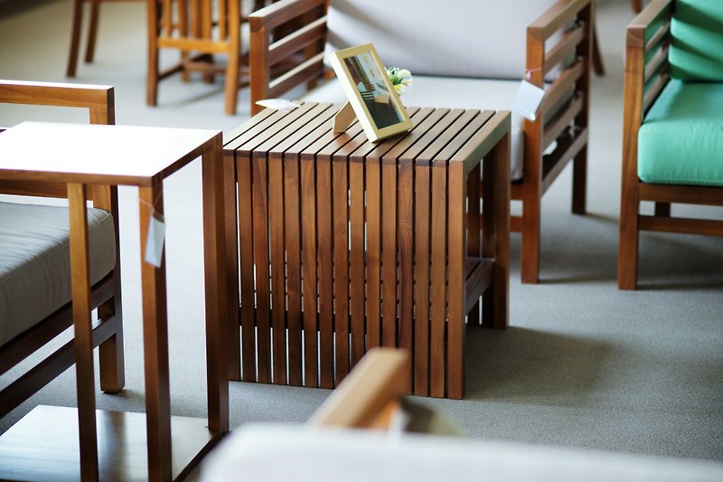 パリチークの木サイドテーブル（クラシック）ベッドサイドテーブル/コーヒーテーブル/収納キャビネット多目的チークの木家具 - その他の家具 - 木製 ブラウン