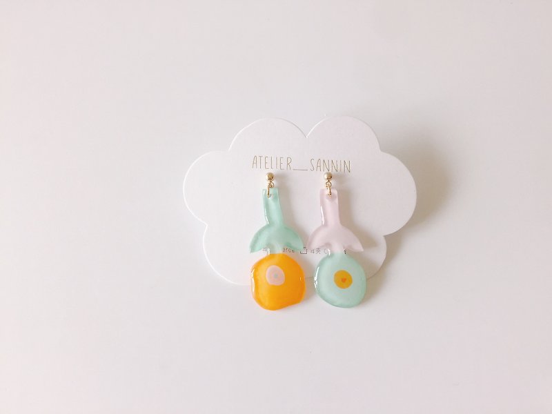 Spring Days and Series - Camellia Drop Handmade Earrings Ear / Ear clip Limited - Earrings & Clip-ons - Other Materials Multicolor