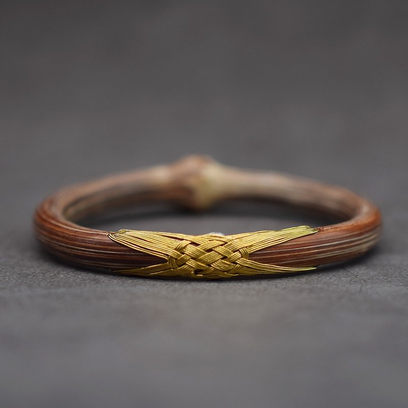 Daji brass wind vine bracelets from time to time original design natural wild medicine rattan bracelet old craft manual fine editing - สร้อยข้อมือ - ไม้ 
