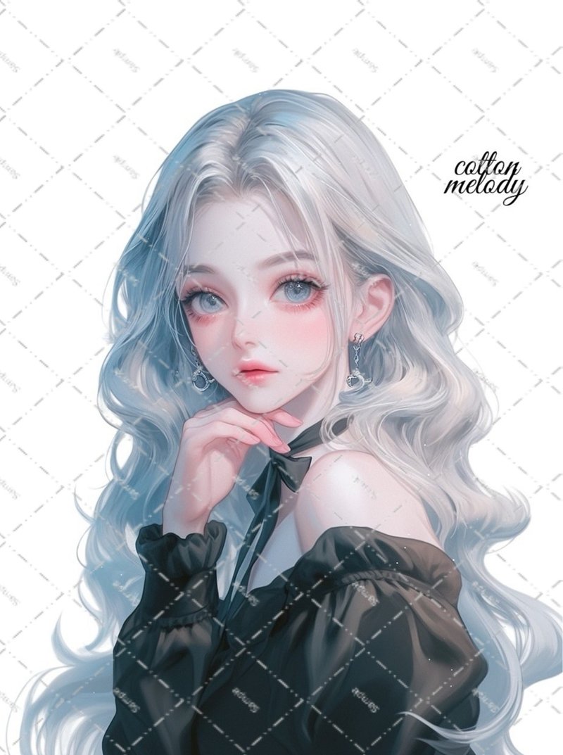 original sticker no.2285 人物ステッカー オリジナルステッカー オリジナル人物ステッカー 装飾ステッカー cotton melody - 貼紙 - 紙 