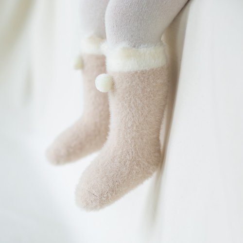 日安朵朵 Happy Prince Teddy毛球保暖嬰兒童高筒襪