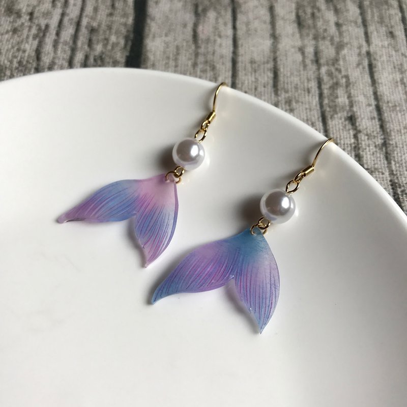 Mermaid tail earrings - Earrings & Clip-ons - Plastic Multicolor