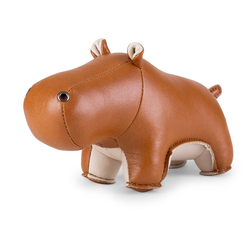 Zuny - Hippo Budy - Paperweight - Items for Display - Faux Leather Multicolor