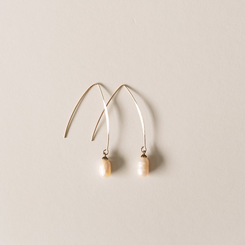 Febbi Draped Pearl Earrings - Earrings & Clip-ons - Gemstone White