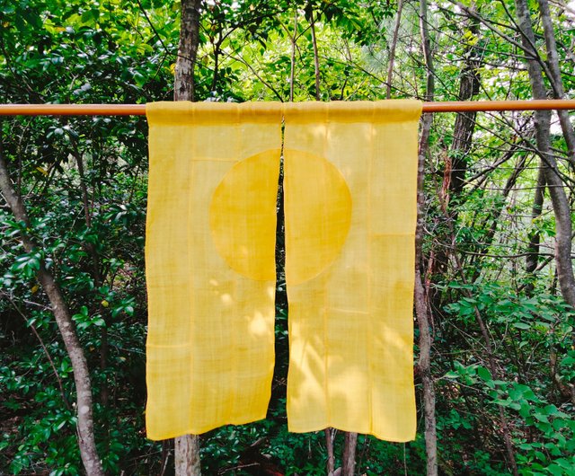 麻のれん 満月 黄月 - ショップ noren.sin のれん・表札 - Pinkoi