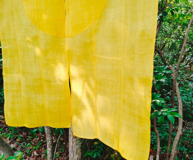 麻のれん 満月 黄月 - ショップ noren.sin のれん・表札 - Pinkoi