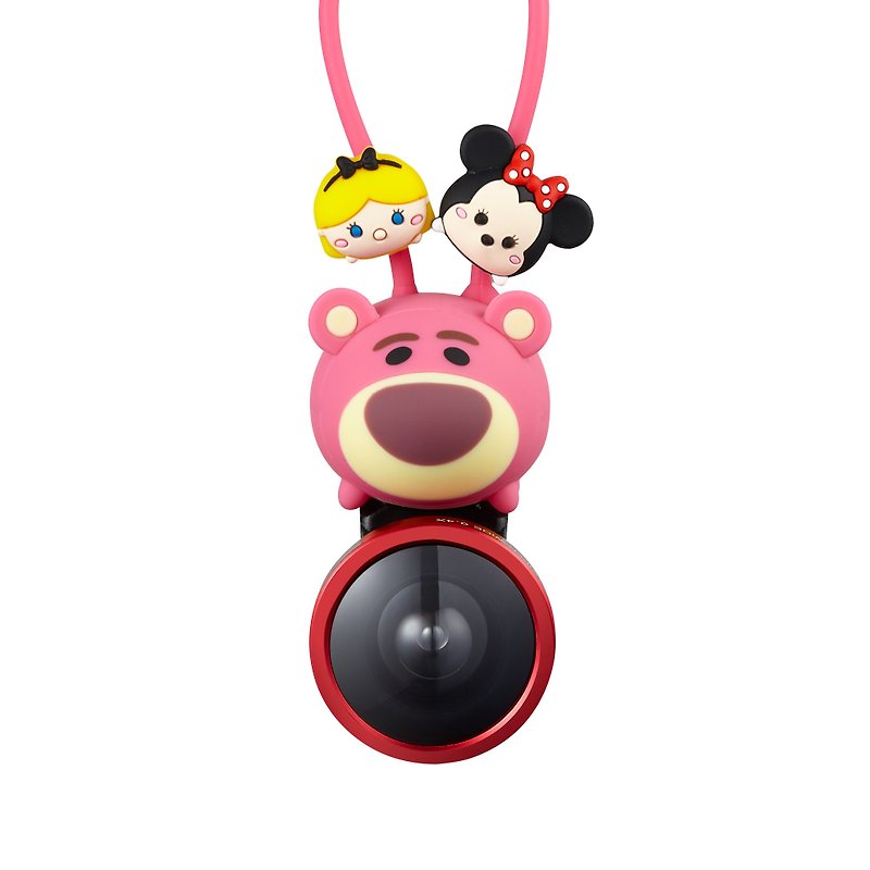 InfoThink TSUM TSUM Ultra Wide Angle Three-in-One Mobile Phone Lens Clip - Xiong Baoge - Gadgets - Silicone Pink