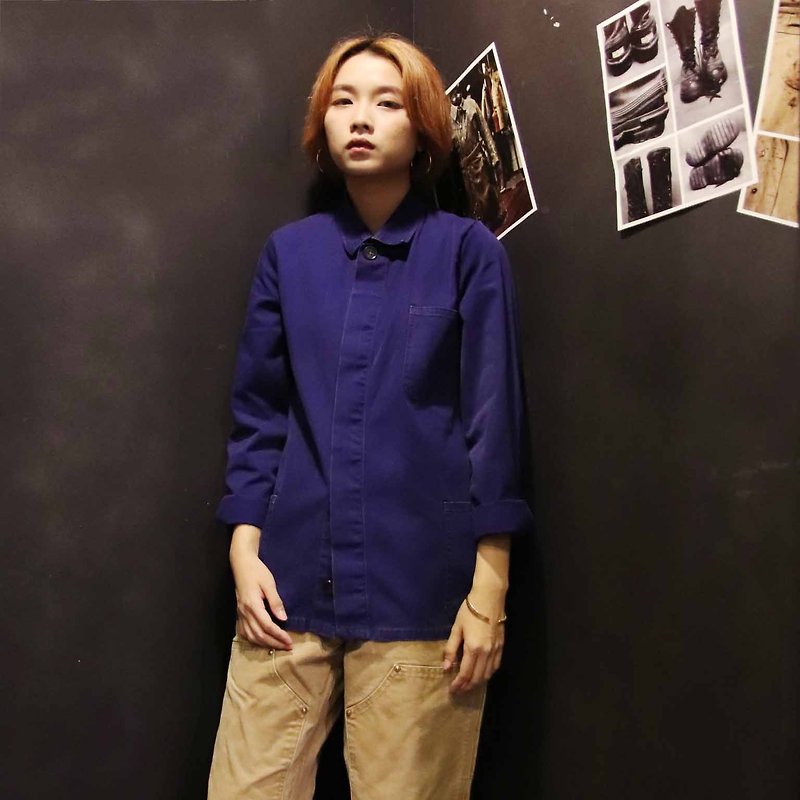 Tsubasa.Y 古著屋 A05工作襯衫, 工裝 襯衫 藍領 藍色 外套 - 男裝 恤衫 - 其他材質 