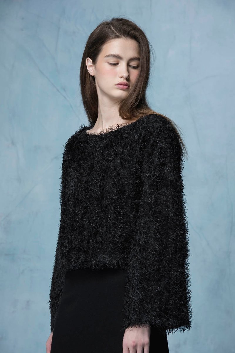 YUWEN black wool top - Women's Tops - Polyester Black