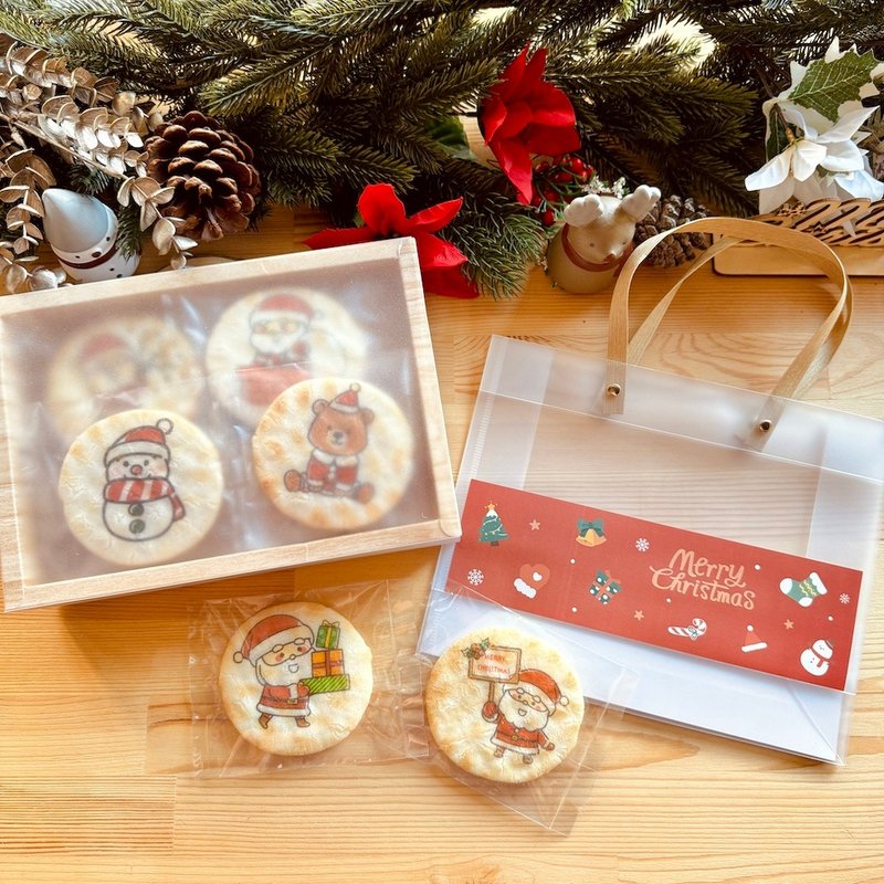 Exchange gifts | Christmas senbei gift box (10 pieces/box) - Handmade Cookies - Fresh Ingredients 