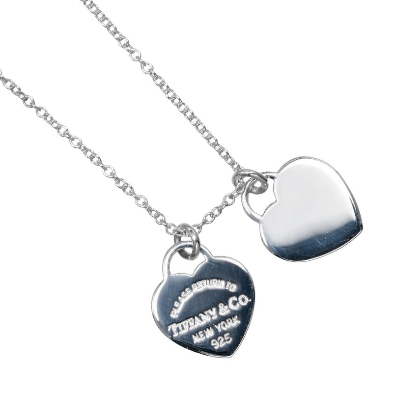【日本直送】ティファニー TIFFANY&Co. リターントゥ ティファニー ダブルハートタグ ネックレス シルバー925 約3g【中古】Aランク - 項鍊 - 銀 銀色