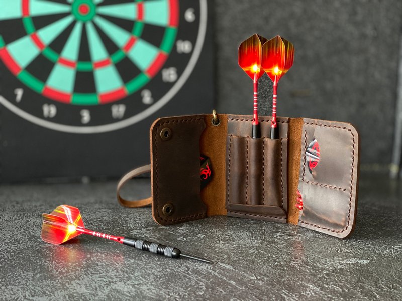 Personalized Leather Darts Case, Dart Player Gift - อื่นๆ - หนังแท้ 