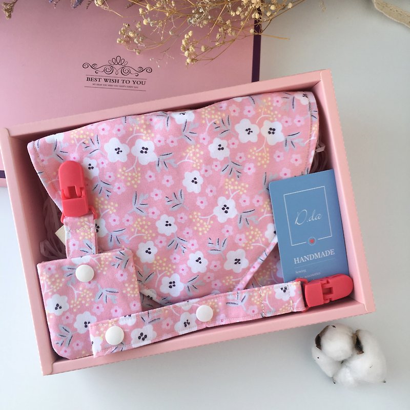 Flower language baby summer moon gift box visor baby hat bib - Baby Gift Sets - Cotton & Hemp Pink