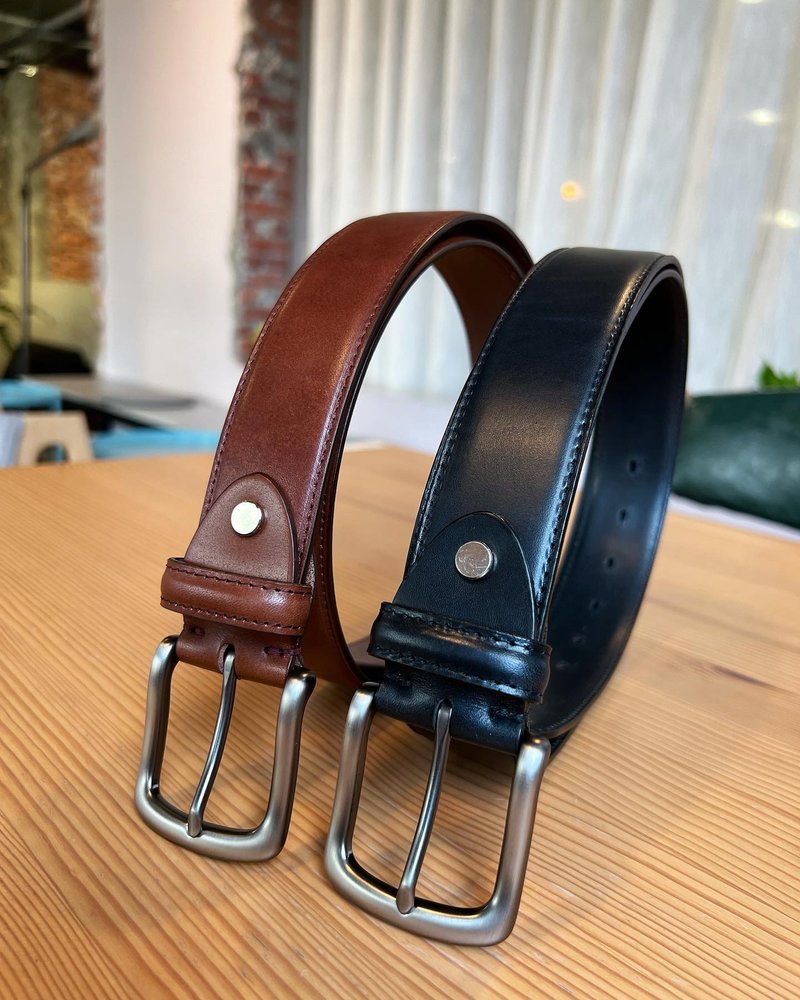 4cm vegetable tanned leather handmade belt - Belts - Genuine Leather 