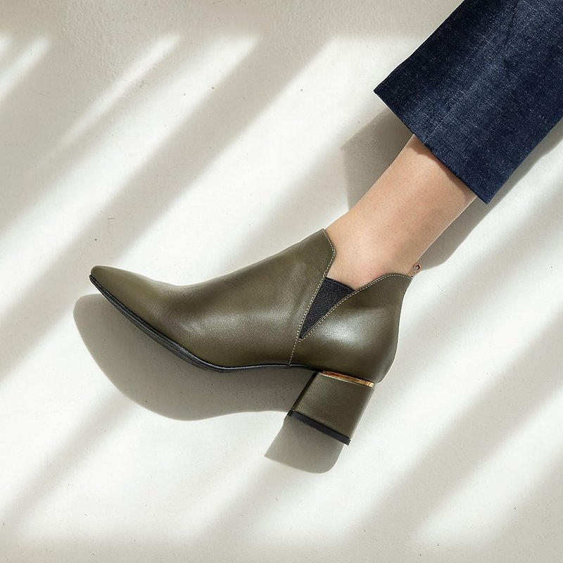 Cat Ear Chelsea Boots-Olive Green [New Fashion in Autumn and Winter]