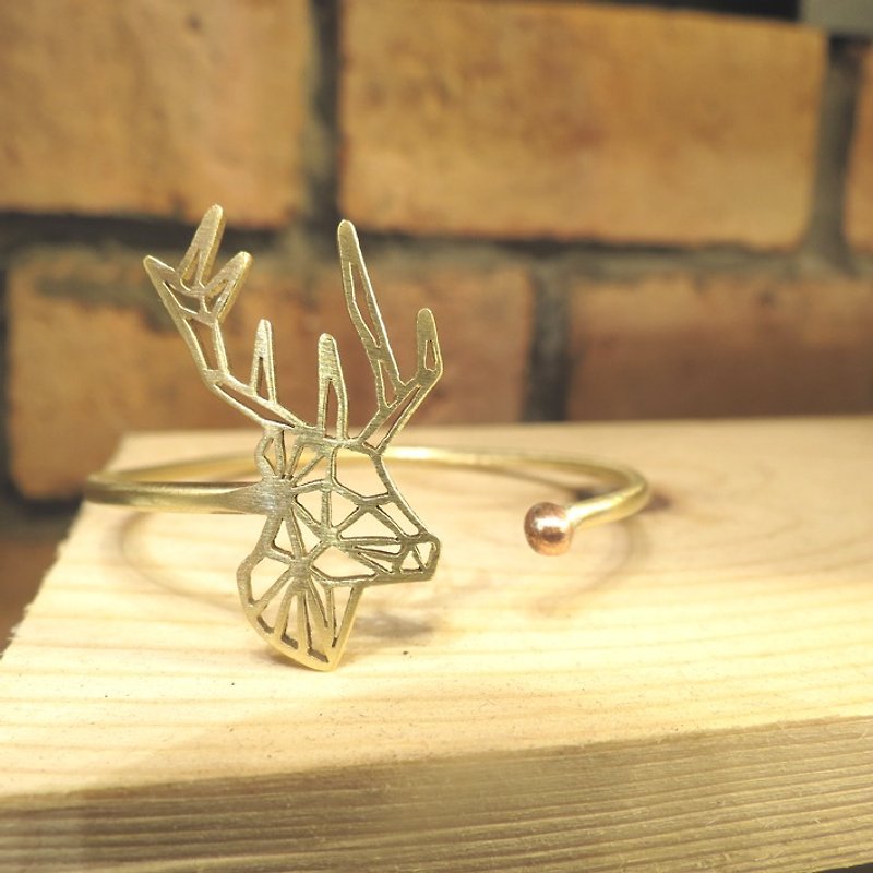 幾何学的な鹿の1つの頭のブレスレット - ブレスレット - 金属 オレンジ