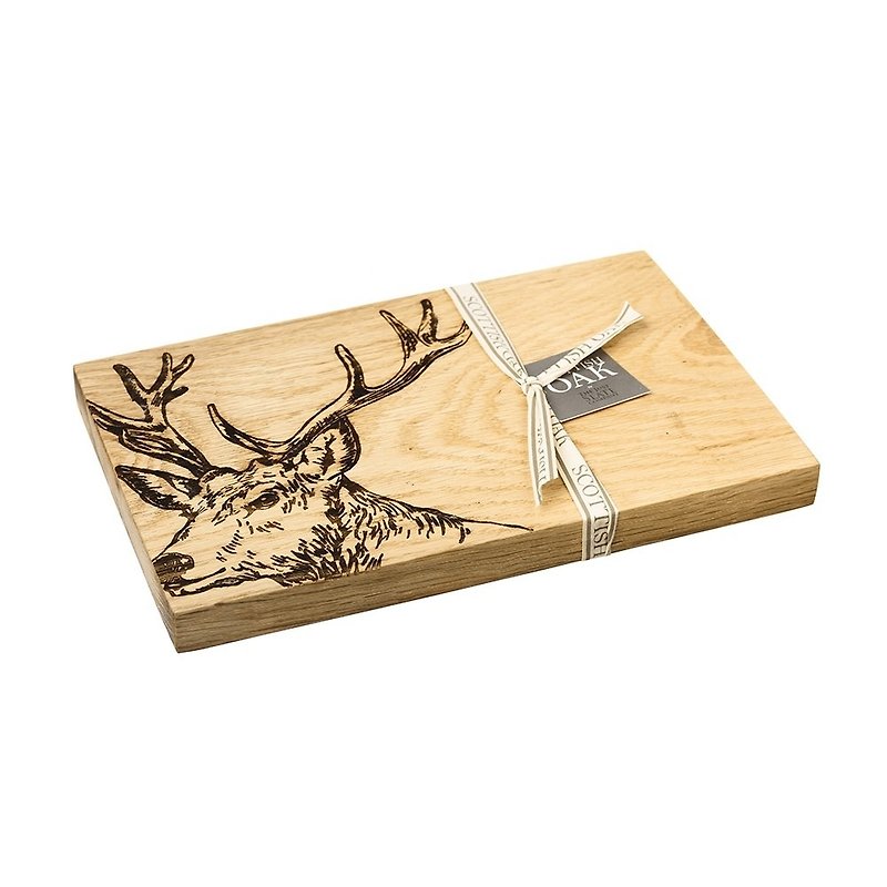 英國Scottish Oak橡木一體成形超厚實木砧板/餐板/展示板(雄鹿款) - 廚具 - 木頭 咖啡色
