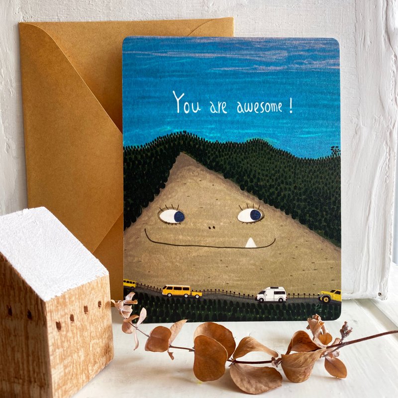 鼓勵卡-You are awesome - 卡片/明信片 - 紙 藍色