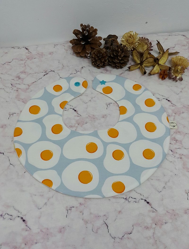 Poached egg full pocket / baby bibs / saliva towel [FU171101] - Bibs - Cotton & Hemp Gray