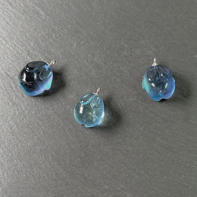 精品海藍寶兔兔項鍊 - 項鍊 - 水晶 藍色