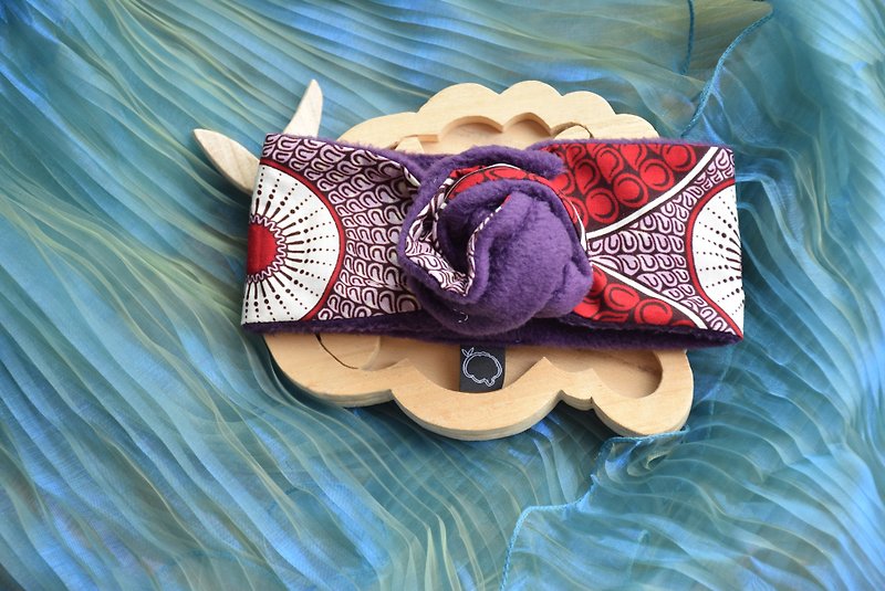Ashburton •• Reversible headband w/ fleece (Purple) - 髮帶/頭箍 - 棉．麻 多色