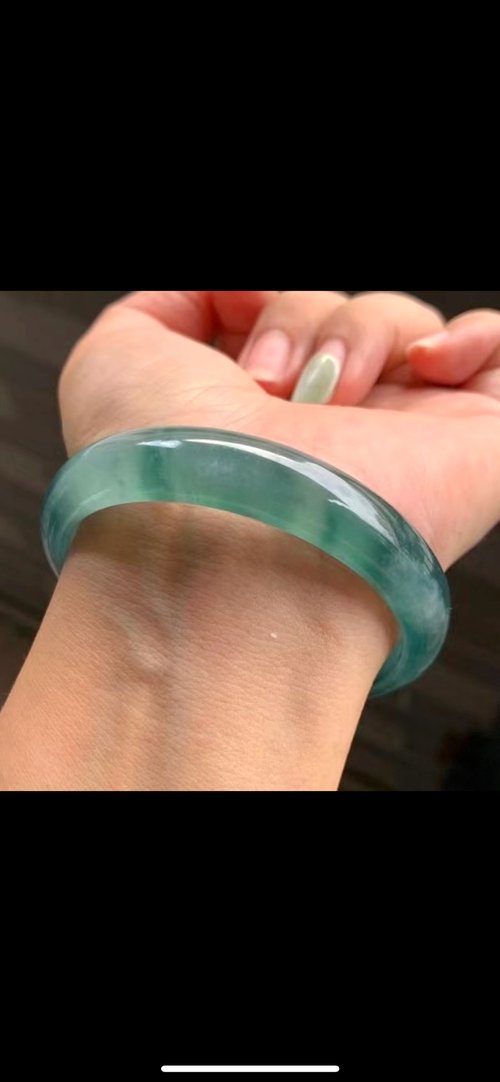 アイスジェイド天然翡翠バングル 本翡翠（A貨）バングル・アイス