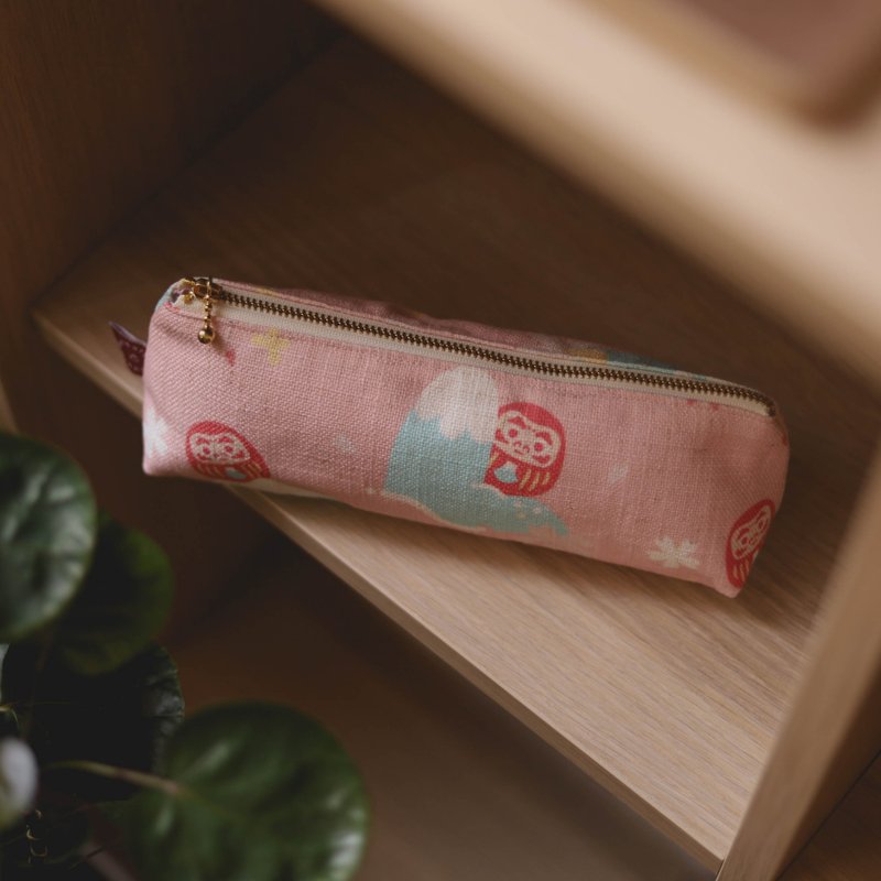 【Triangle Pen Case】Dharma Mount Fuji - Pencil Cases - Cotton & Hemp 