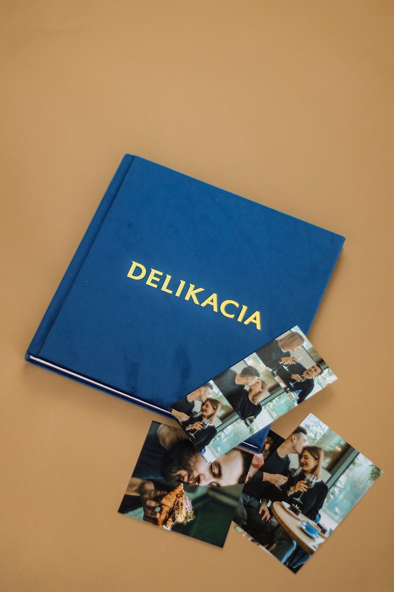 Blue album for gluing, photo book, desired family album 23x23 cm - อัลบั้มรูป - กระดาษ สีน้ำเงิน