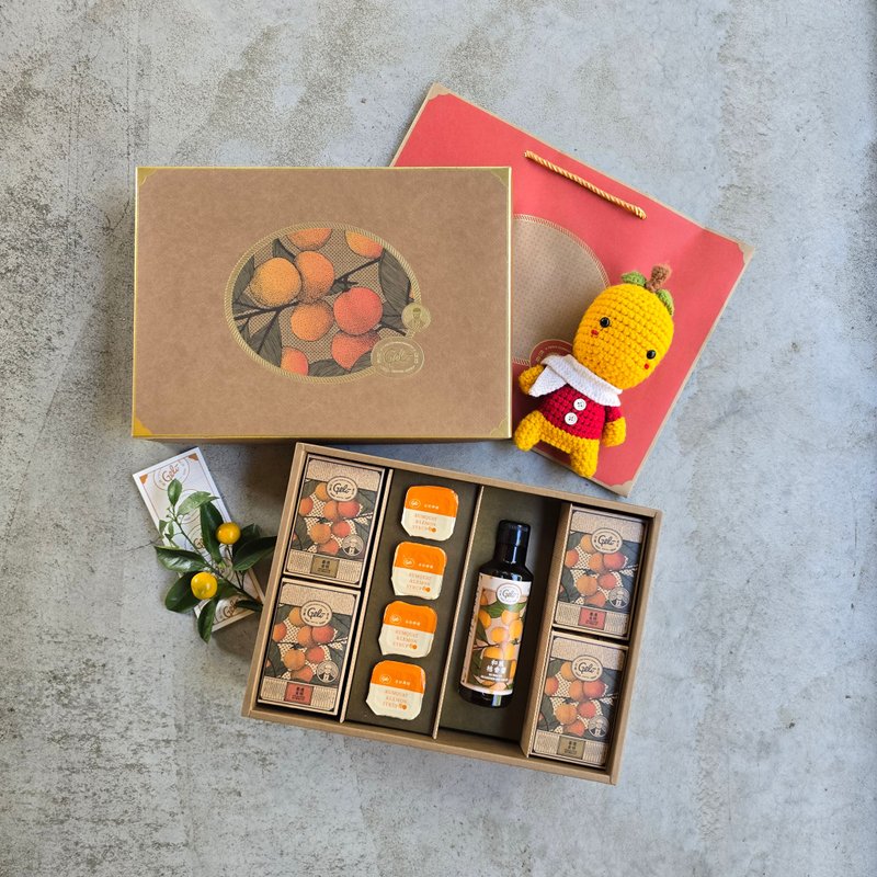 New Year Ju Feng Gift Box L27 (kumquat series + 4 lemon cubes + optional combination) - with carrying bag - Cake & Desserts - Fresh Ingredients 