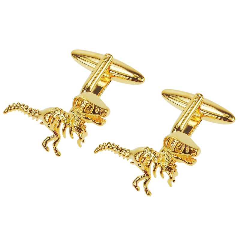 Gold Dinosaur Cufflinks - กระดุมข้อมือ - โลหะ สีทอง