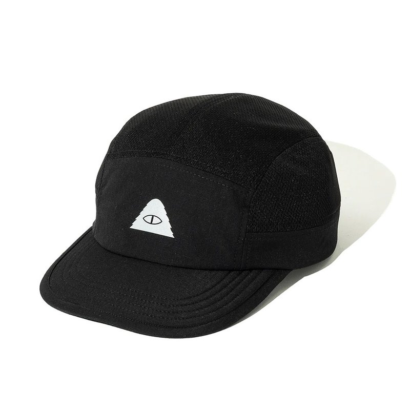 日本限定POLER DRY RUN 5P CAP 吸濕速乾五片帽 / 黑 - 帽子 - 聚酯纖維 黑色