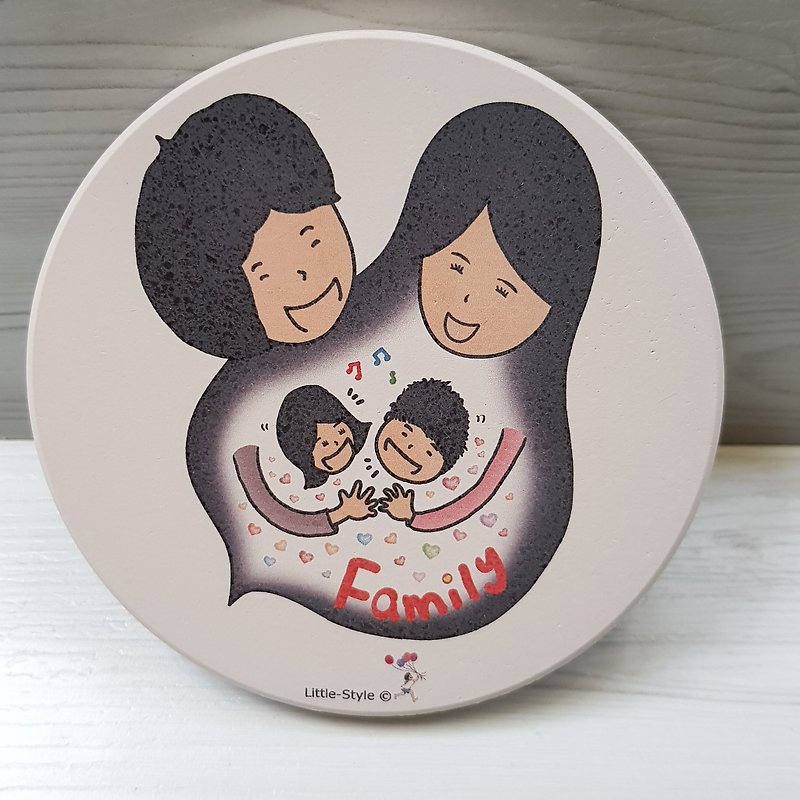 Absorbent coaster-Family - Coasters - Pottery White