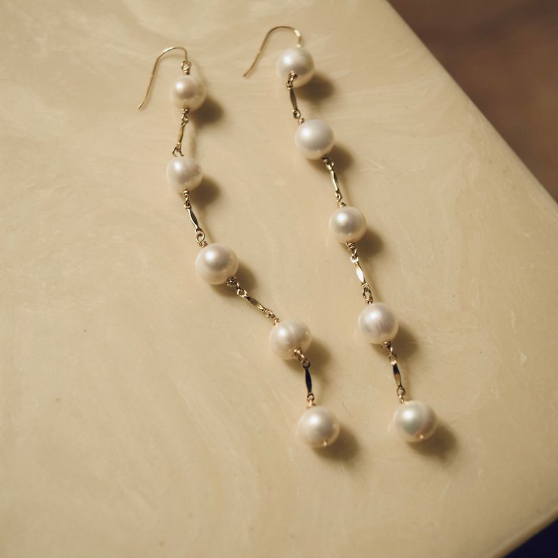 Precious Metals Earrings & Clip-ons - 14k gold filled Margaret earrings pearl earrings
