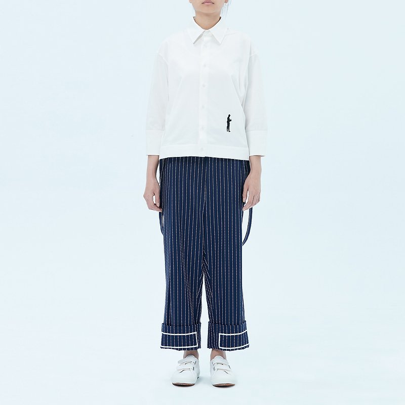 Blue Striped Overalls - Overalls & Jumpsuits - Cotton & Hemp Blue