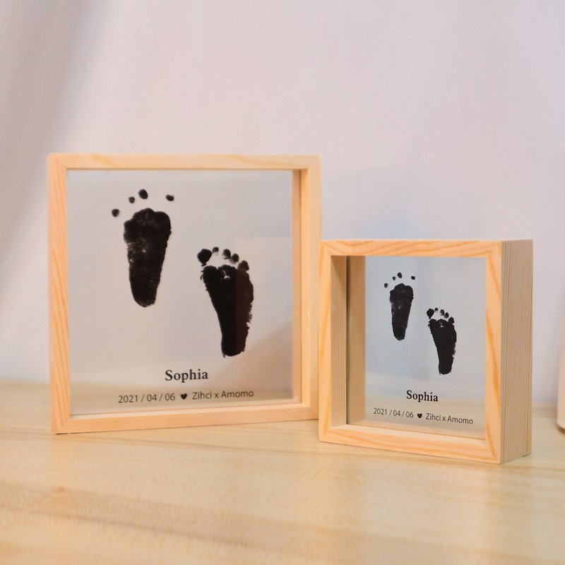 Embossed Memorial I Acrylic Wooden Photo Frame I Baby. pet. footprint. ultrasound. palm - กรอบรูป - ไม้ 