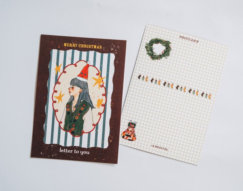 Letter to you 小紅帽 聖誕明信片 - 卡片/明信片 - 紙 多色