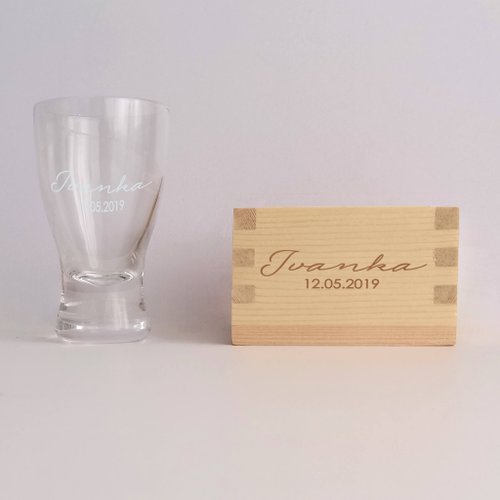 Design Your Own Wine 香港酒瓶雕刻禮品專門店 Sake Glass Gift Set|日式清酒杯創意四方小木盒套裝|雕刻